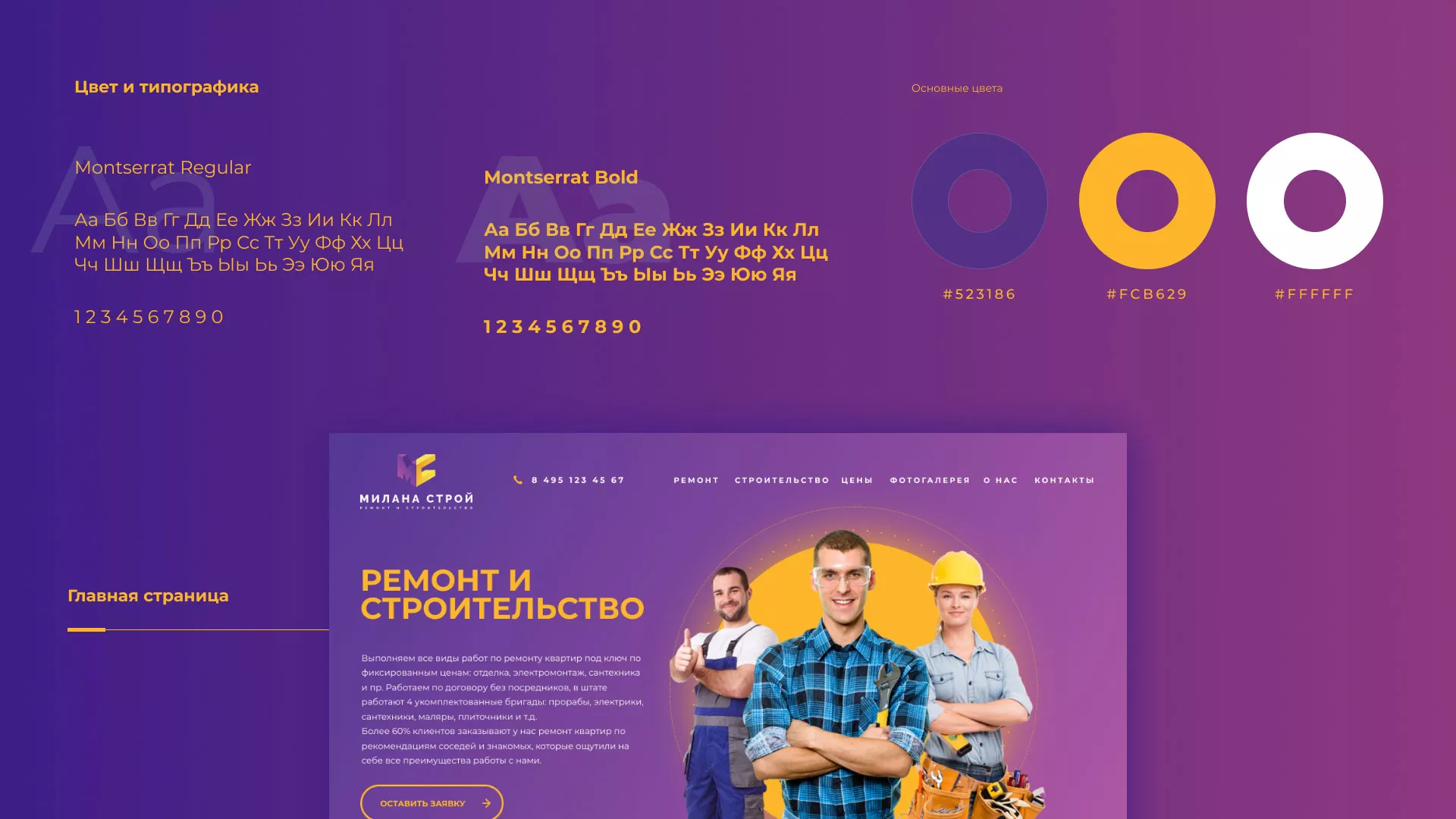 Разработка сайта строительной компании «Милана-Строй» в Щиграх