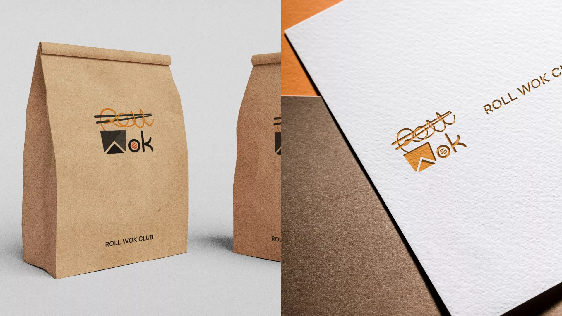 Разработка логотипа суши-бара «Roll Wok Club» в Щиграх